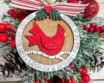 Cardinal ornament , remembrance ornament, gift for loss.