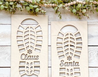 Santa claus boot print stencil reusable | wood | christmas gift | kids | christmas | gift | christmas stencil | christmas morning