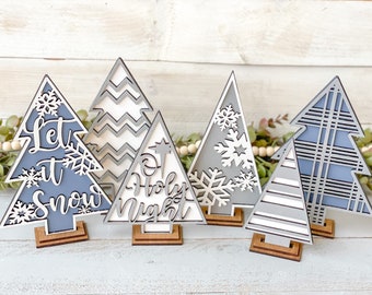 3D laser cut wooden Christmas trees | Christmas | holiday decor |
