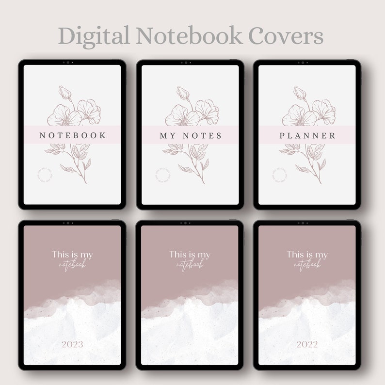 Portrait Digital Template for Notebook Undated Digital Etsy