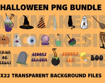22 Halloween PNG Bundles Spooky Season Png Geist Kürbis Witchy Pngs
