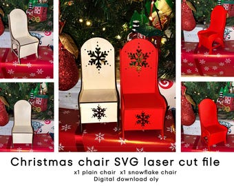 Christmas memory chair svg laser cut file Santa's chair Christmas toy seat xmas cricut digital download png svg laser cut file xtool
