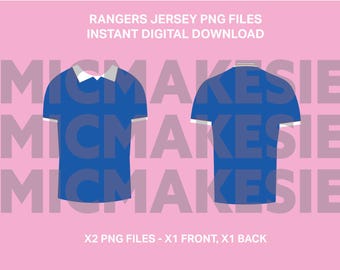 Rangers 25/26 jersey png front and back instant digital download no sponsorships football cricut files