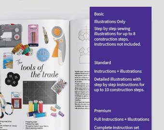 Custom Sewing Pattern Instructions & Illustrations | PDF Instruction Booklet Design for Pattern Designers