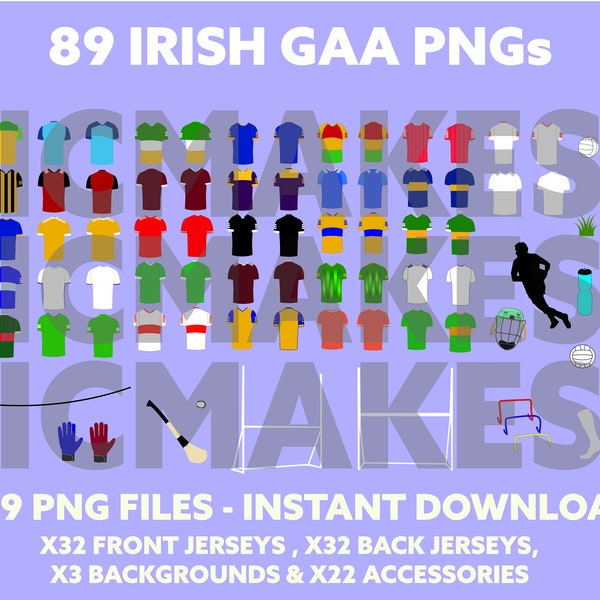 89 png 32 Irish County GAA Jersey Gaelic Football Hurling PNG Digital Download