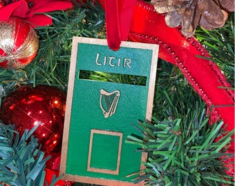 Irish vintage post box Christmas decoration ornament laser cut file SVG for Cricut and Xtool Ireland away from home gifts digital download