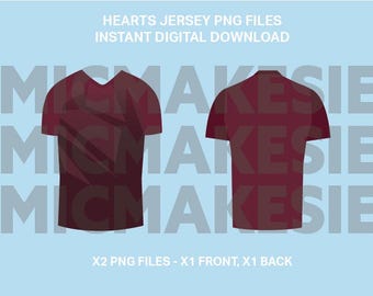 Hearts 25/26 jersey png front and back instant digital download no sponsorships football cricut files