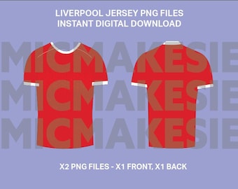 Liverpool 25/26 jersey png front and back instant digital download no sponsorships football cricut files