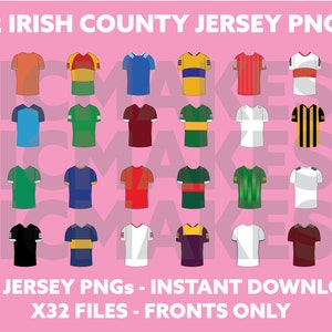 32 アイルランド GAA カウンティ ジャージ フロント PNG 即時ダウンロード Cricut シルエット