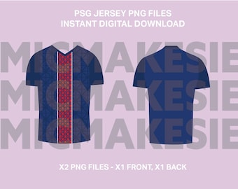 PSG 25/26 jersey png front and back instant digital download no sponsorships football cricut files