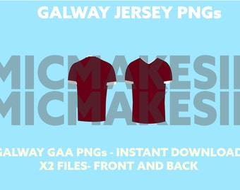 Galway jersey png GAA county shirt instant download PNG