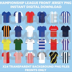 EFL Cup League Vorderseite Trikot png Dateien Sofortiger digitaler Download