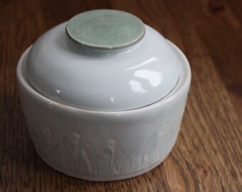 Whispy Saplings - Hand Thrown Porcelain Jar with Lid