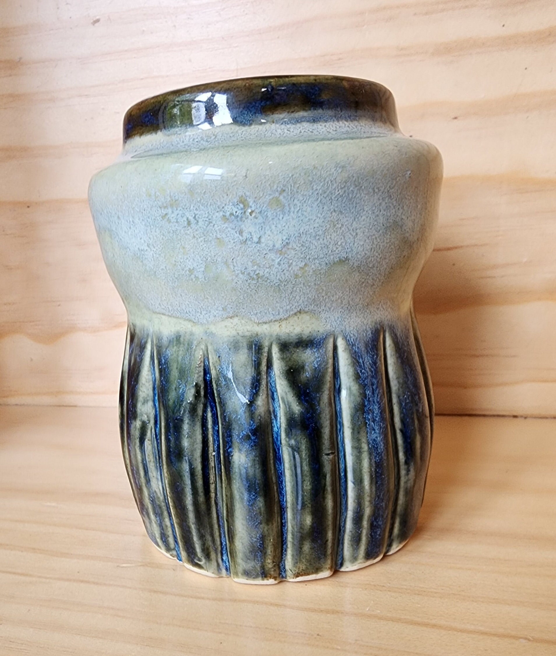 Under the Sea - Wheel Thrown Vase With Celadon and Deep Green Glaze on ...