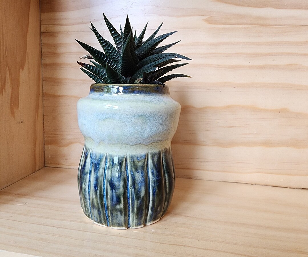 Under the Sea - Wheel Thrown Vase With Celadon and Deep Green Glaze on ...