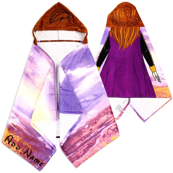 Personalized Embroidered Hooded Towel - Frozen Anna