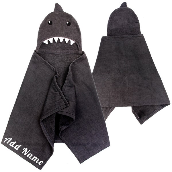 Personalized Embroidered Hooded Towel - Shark