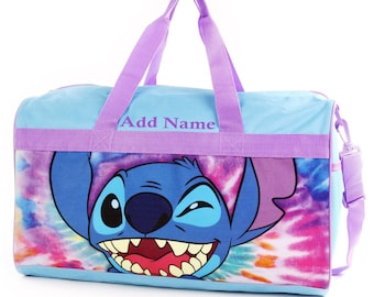 Personalized Duffel Bag for Kids - Travel, Sleepover Overnight Bag Featuring Disney Stitch