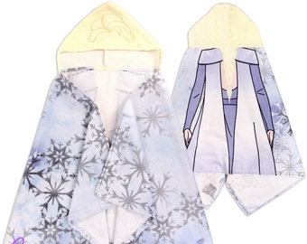 Gepersonaliseerde geborduurde handdoek met capuchon - Frozen Elsa
