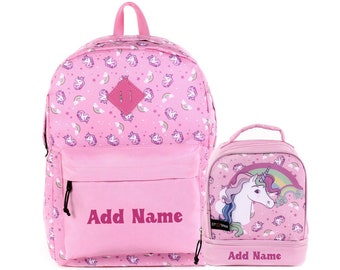 unicorn backpack with letter a