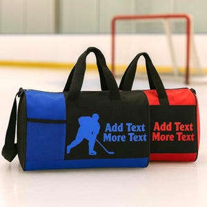 Bolsa esportiva personalizada para hóquei, bolsa esportiva infantil personalizada com nome, ótima para treino, viagem ou presentes de equipe