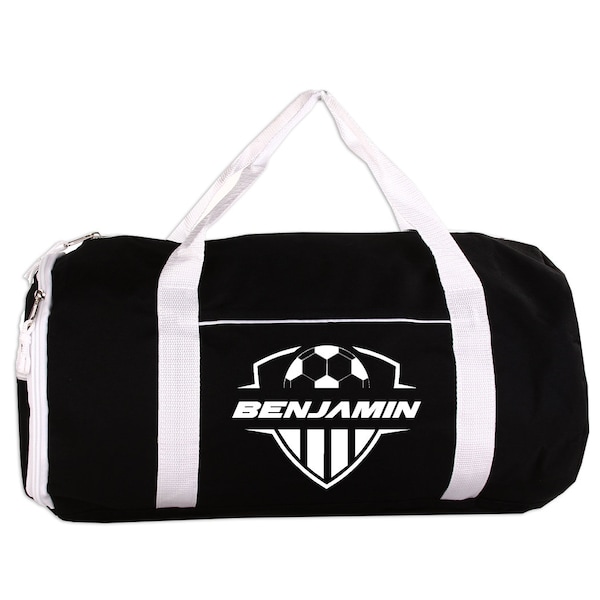 Soccer Sport/Gym Roll Duffel Bag Personalized with Name, Team Name, Slogan, Studio or text of your choice