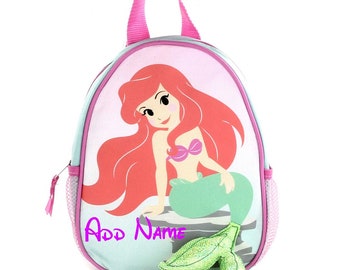 Personalized Disney Little Mermaid 10 Inch Mini Backpack with Harness