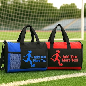 Custom Girls Soccer Duffel Bag Personalized Sports Bag with Name Great for Practice or Travel