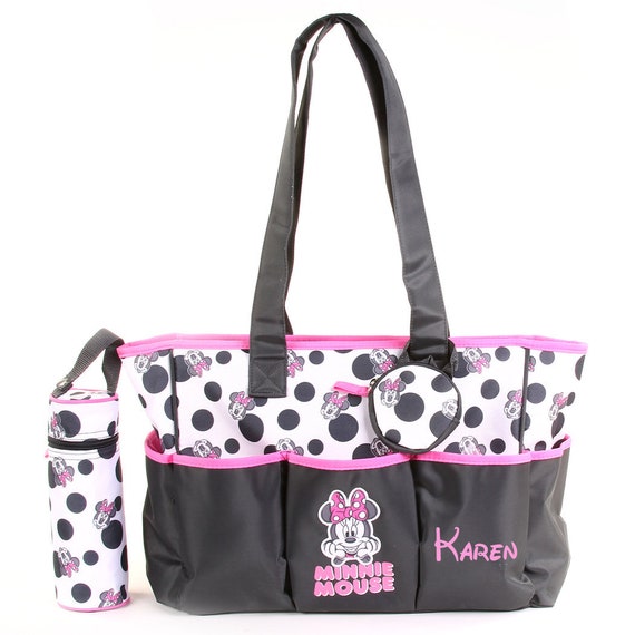 Personalized Disney Minnie Mouse Diaper Bag 4 Piece Set Etsy