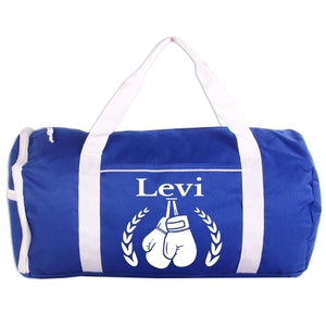 Boxing Sport/Gym Roll Duffel Bag Personalized with Name, Team Name, Slogan, Studio or text of your choice Royal