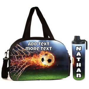 Soccer Sport/Gym Full Color Duffel Bag Personalized with Name, Team Name, Slogan, Studio or text of your choice