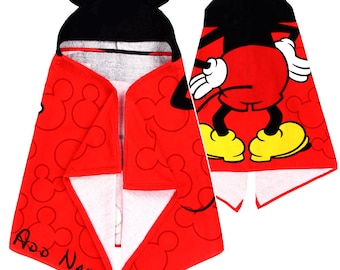 Personalized Embroidered Hooded Towel - Mickey Mouse