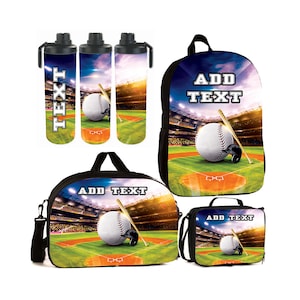Personalisierte Baseball-Rucksäcke, Lunchbags, Seesack oder Wasserflaschen