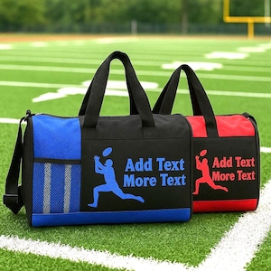 Personalized Football Duffel Bag for Kids Custom Name Gym Bag for Practice or Team Gear