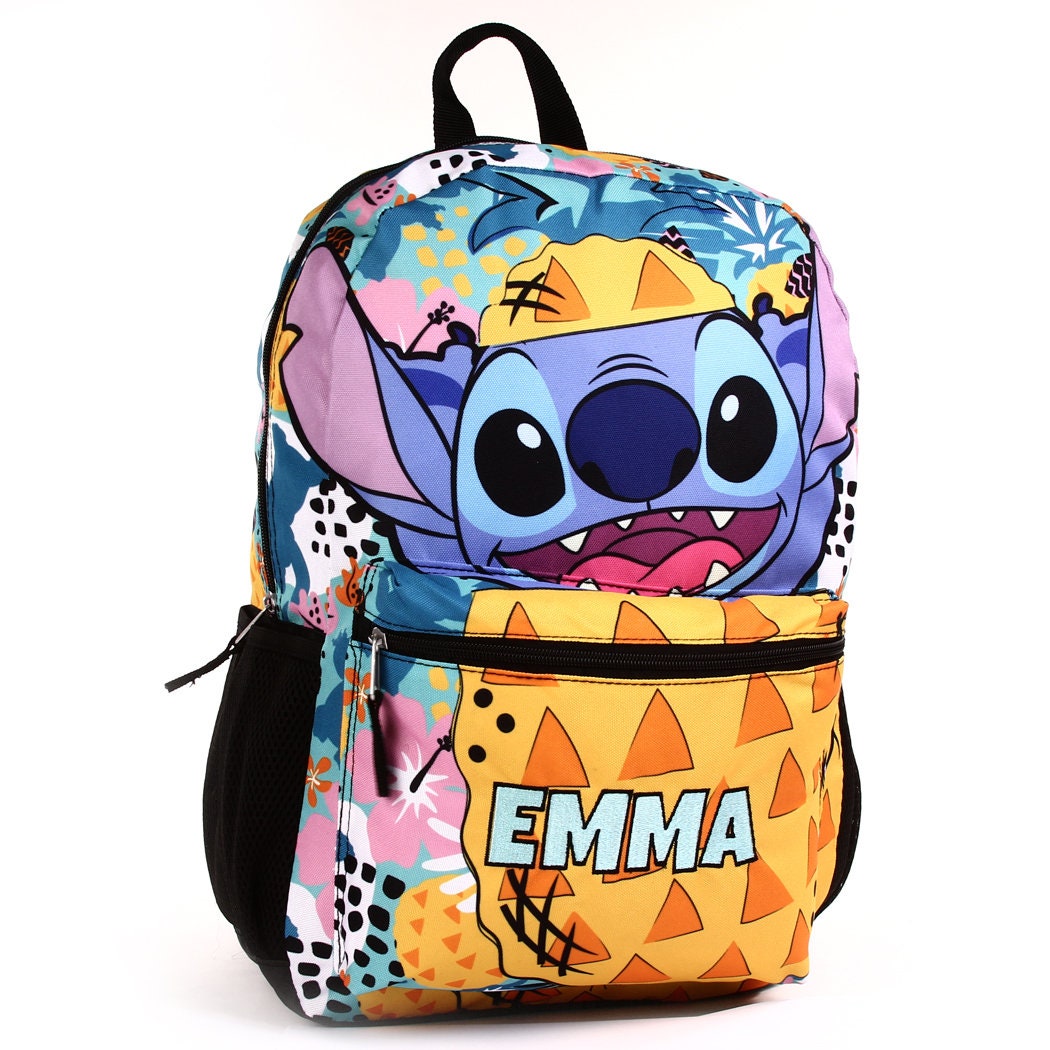 Disney Lilo and Stitch Backpack and Lunch Box Bundle - 4 Pc Set With 16  Stitch Print All Over School Bag, Stitch Lunch Bag, and More For Boys And