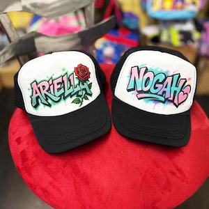 Custom Graffiti Name Hat – Personalized Spray Paint Style Cap with Your Name – Urban Art Hat Gift for Kids, Teens, Adults