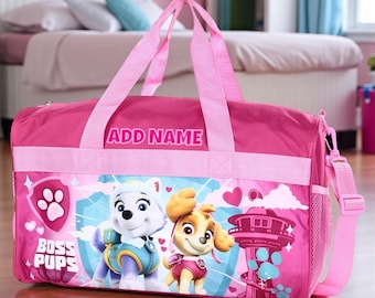 Bolsa de viaje personalizada para niños - Ideal para viajes y pijamadas con diseño de Paw Patrol