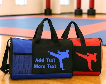 Personalized Martial Arts Duffel Bag Custom Boys Karate or Taekwondo Gym Bag Great for Training or Gifts