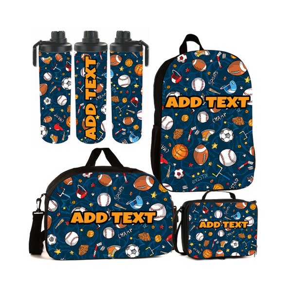 Personalized Sports Balls Backpacks, Lunch Bags, Duffel Bags, or Water Bottles