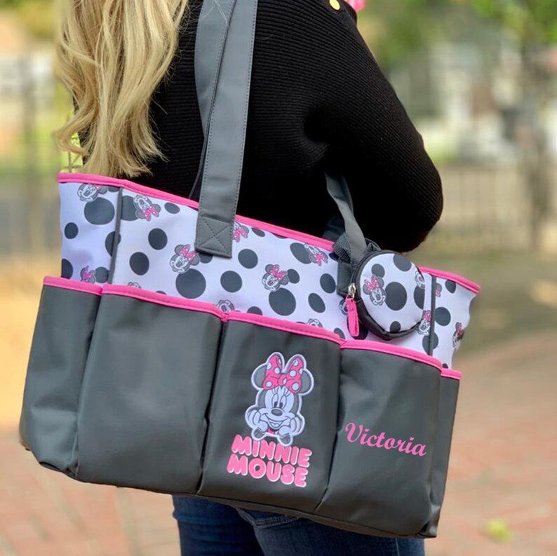 Personalized Disney Minnie Mouse Diaper Bag 4 Piece Set Etsy