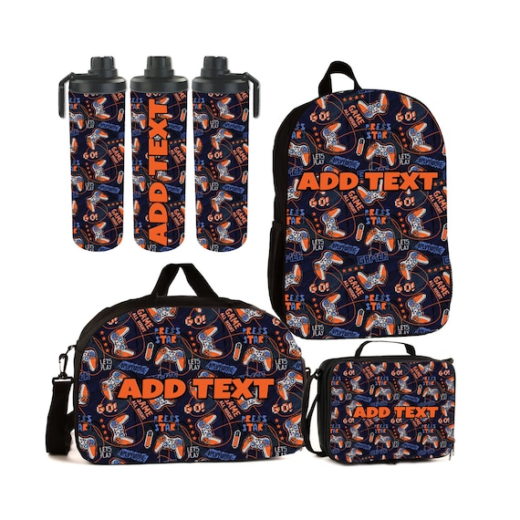 Personalized Gamer Backpacks, Lunch Bags, Duffel Bags, or Water
