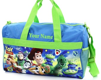 Personalized Duffel Bag for Kids - Travel, Sleepover Overnight Bag Featuring Disney Toy Story