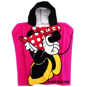 Personalized Disney Hooded Pool / Beach / Bath Towel - Minnie Mouse