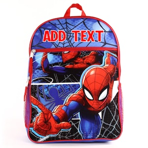 Marvel Spider-Man Backpack Kids 16 5PC Water Bottle School Combo