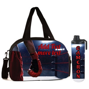 Boxing Sport/Gym Full Color Duffel Bag Personalized with Name, Team Name, Slogan, Studio or text of your choice