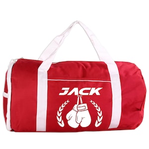 Boxing Sport/Gym Roll Duffel Bag Personalized with Name, Team Name, Slogan, Studio or text of your choice Red