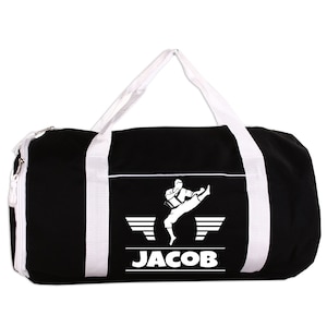 Martial Arts Sport/Gym Roll Duffel Bag Personalized with Name, Team Name, Slogan, Studio or text of your choice