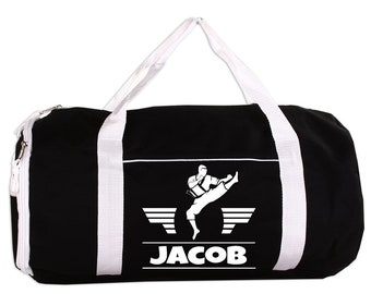 Martial Arts Sport/Gym Roll Duffel Bag Personalized with Name, Team Name, Slogan, Studio or text of your choice