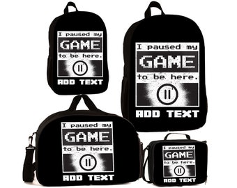 Personalized Full Color Kids Backpacks / Lunch Bag / Duffel Bag - Gamer