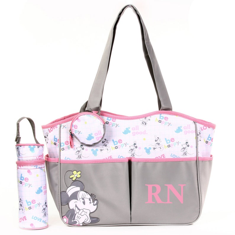 Personalized Disney Minnie Mouse Diaper Bag 4 Piece Set Etsy